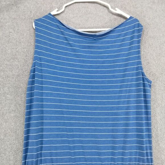 Kuhl Tank Dress Womens Size L Blue White Striped Tie Waist Scoop Neck - Picture 9 of 11